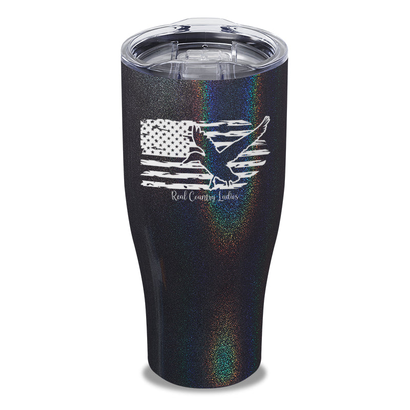 Duck USA Flag Laser Etched Tumbler