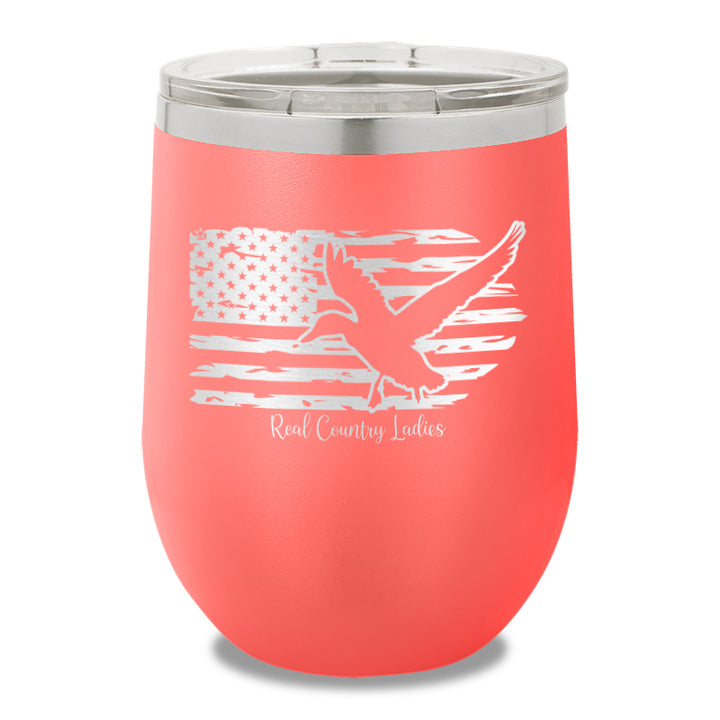 Duck USA Flag 12oz Stemless Wine Cup