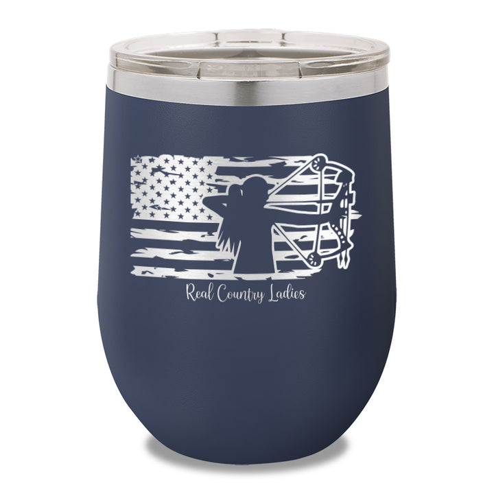 Bow USA Flag 12oz Stemless Wine Cup