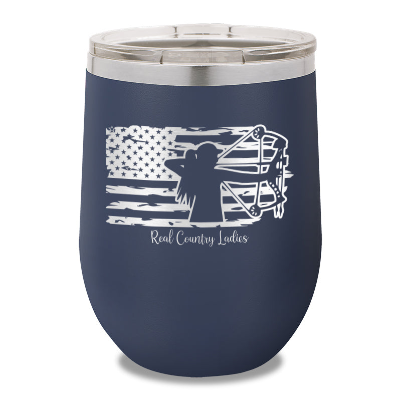 Bow USA Flag 12oz Stemless Wine Cup