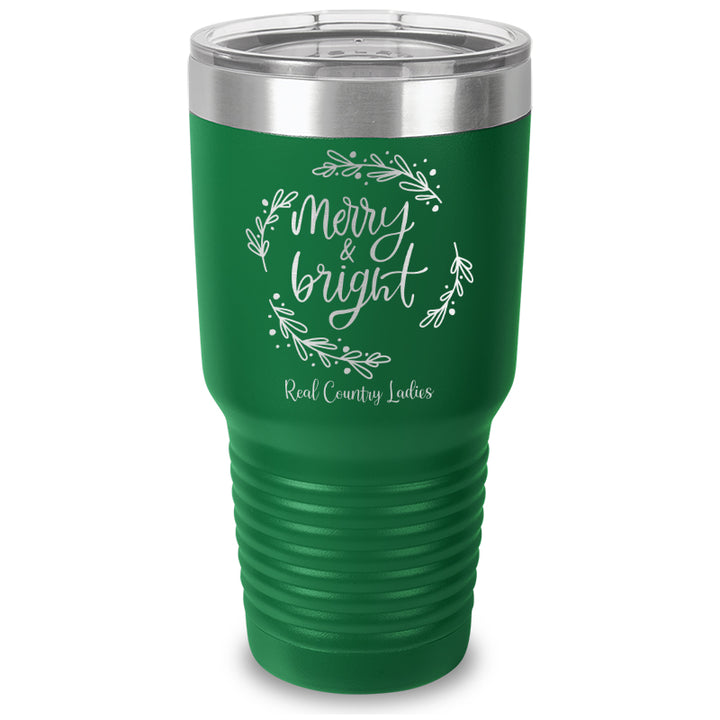 Merry And Bright Laser Etched Tumbler