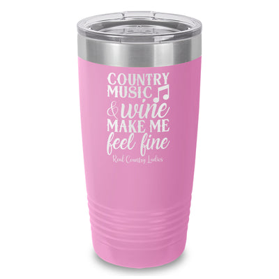 Country Music And Wine Laser Etched Tumbler