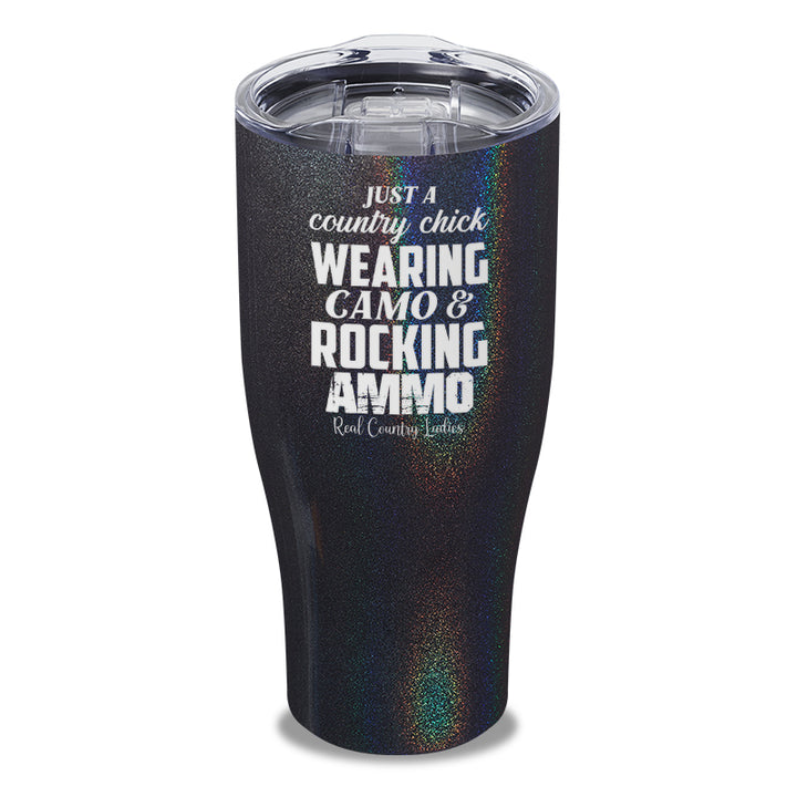 Wearing Camo Rocking Ammo Laser Etched Tumbler