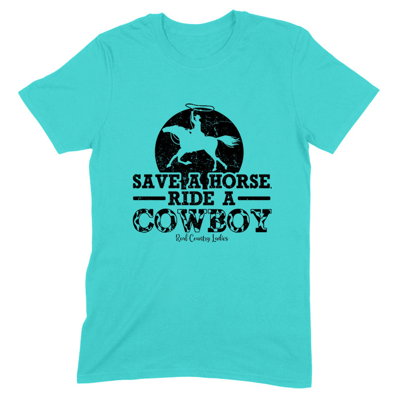 Save A Horse Ride A Cowboy Black Print Front Apparel