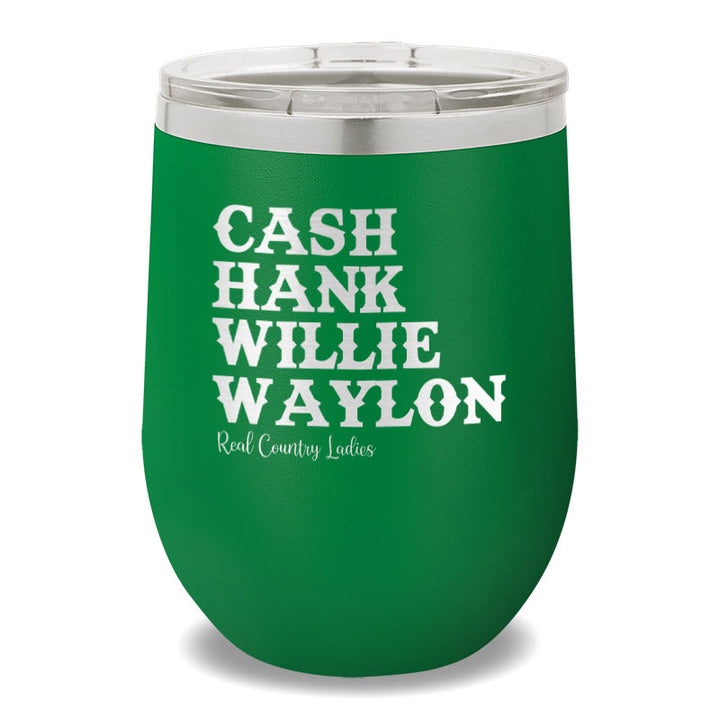 Cash Hank Willie Waylon 12oz Stemless Wine Cup