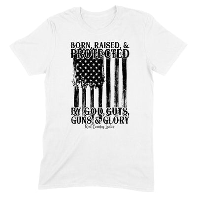 Born Raised And Protected Black Print Front Apparel