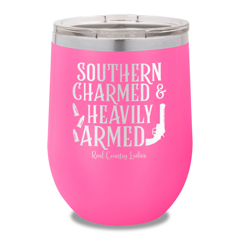 Southern Charmed And Heavily Armed 12oz Stemless Wine Cup