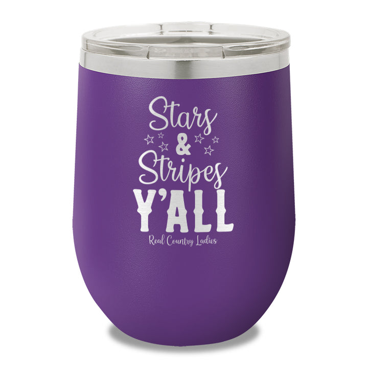 Stars And Stripes Y'all 12oz Stemless Wine Cup