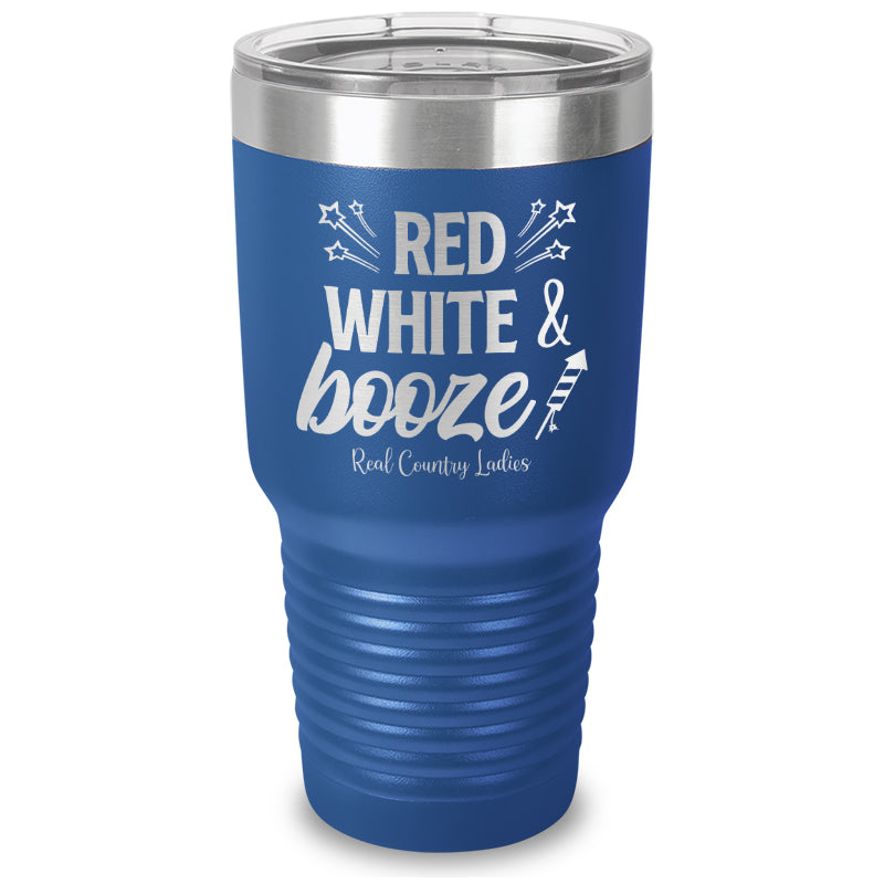 Red White And Booze Laser Etched Tumbler