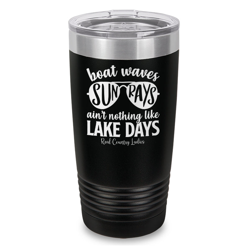 Boat Waves Sun Rays Laser Etched Tumbler