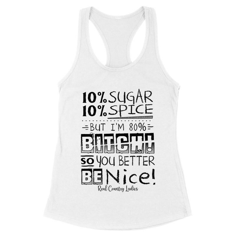 Sugar And Spice Black Print Front Apparel