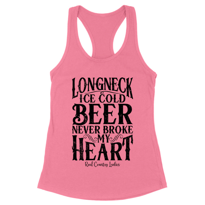 Longneck Ice Cold Beer Black Print Front Apparel