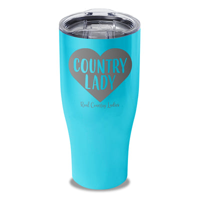 Country Lady Heart Laser Etched Tumbler