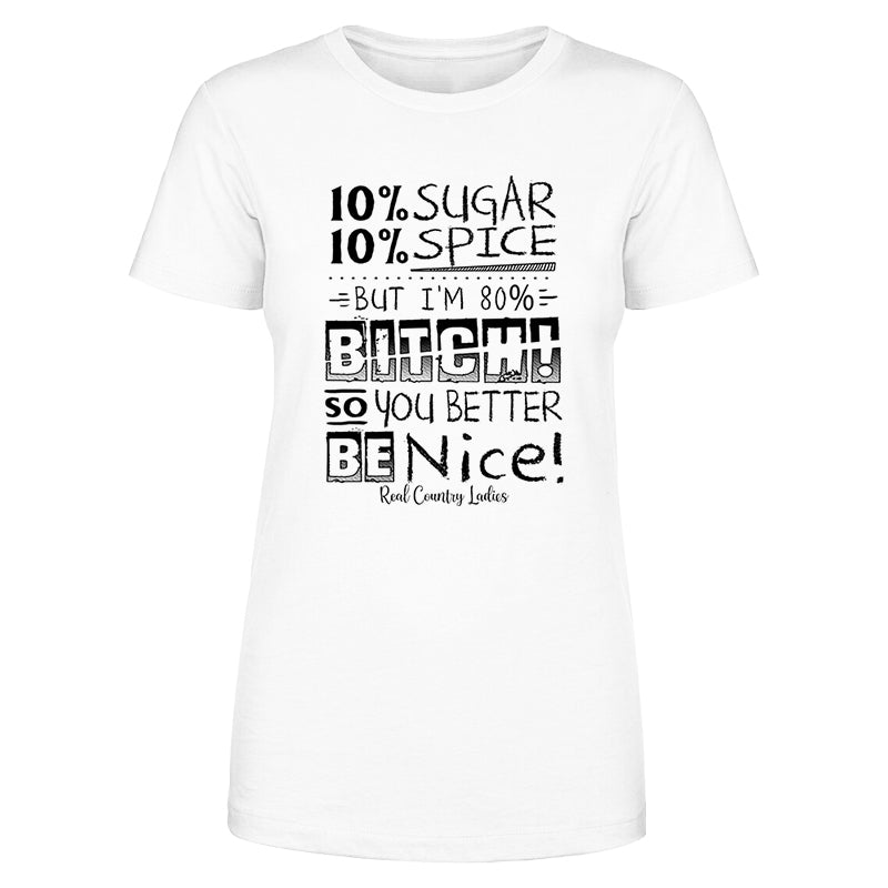 Sugar And Spice Black Print Front Apparel