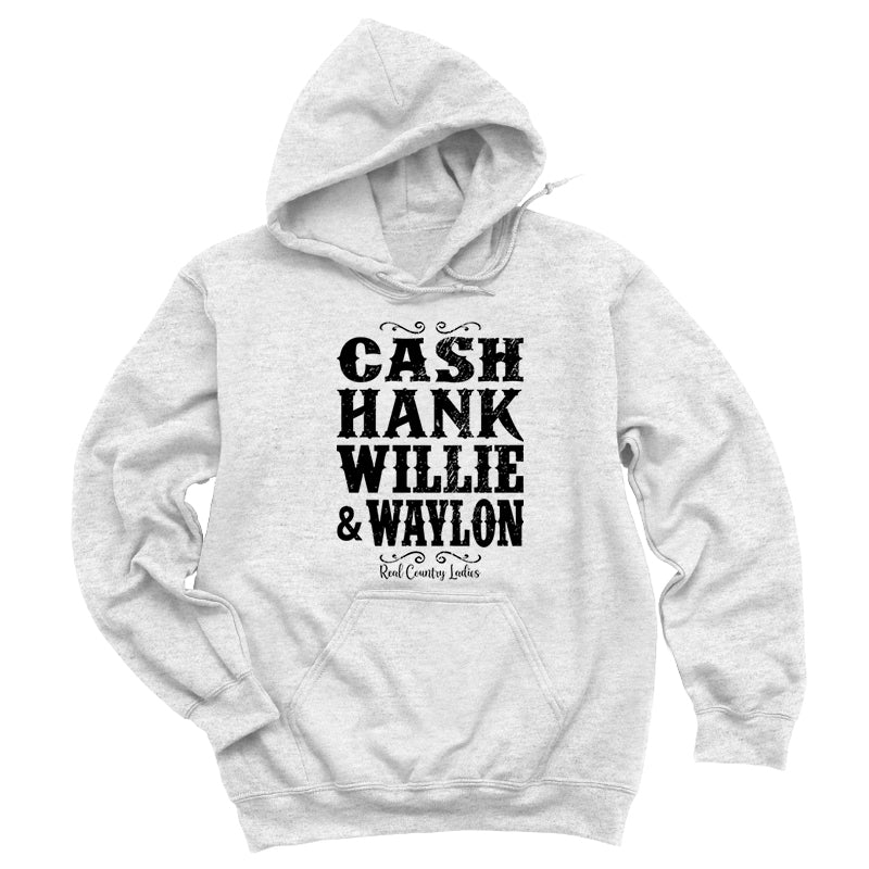 Cash Hank Willie Waylon Black Print Hoodies & Long Sleeves