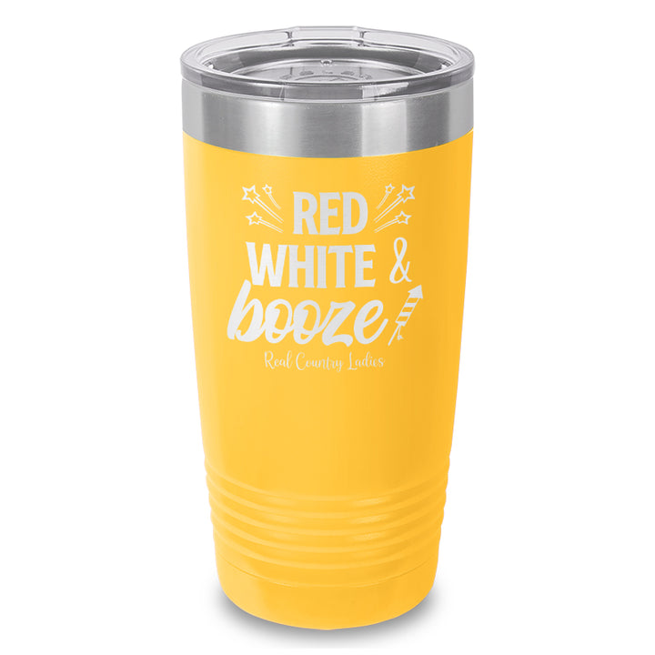 Red White And Booze Laser Etched Tumbler