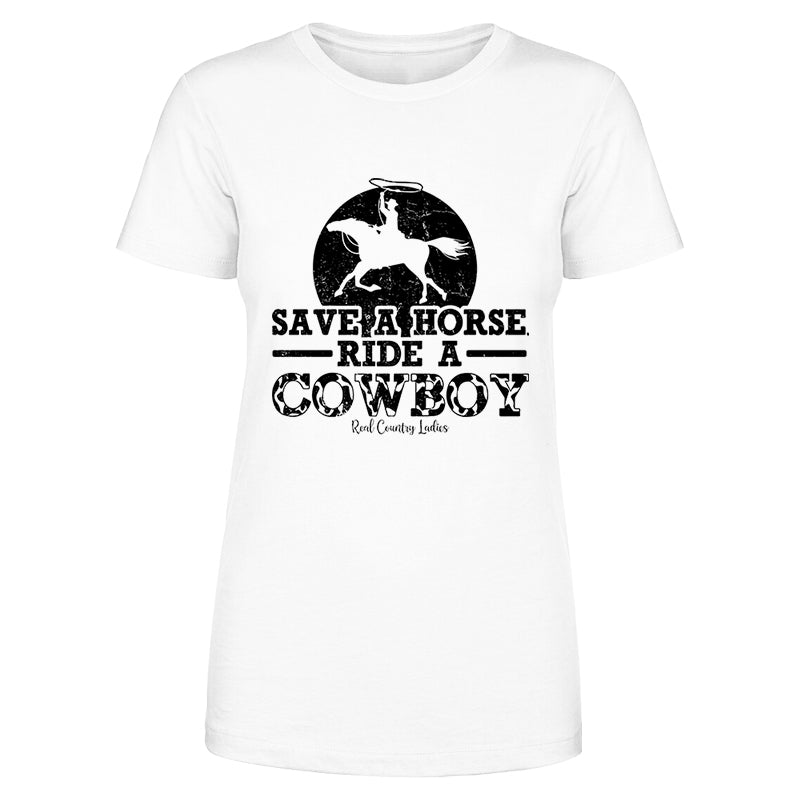 Save A Horse Ride A Cowboy Black Print Front Apparel