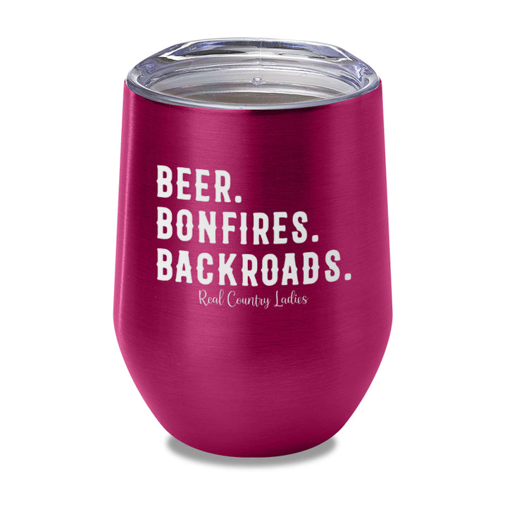 Beer Bonfires Backroads Laser Etched Tumbler