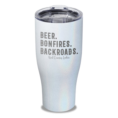 Beer Bonfires Backroads Laser Etched Tumbler