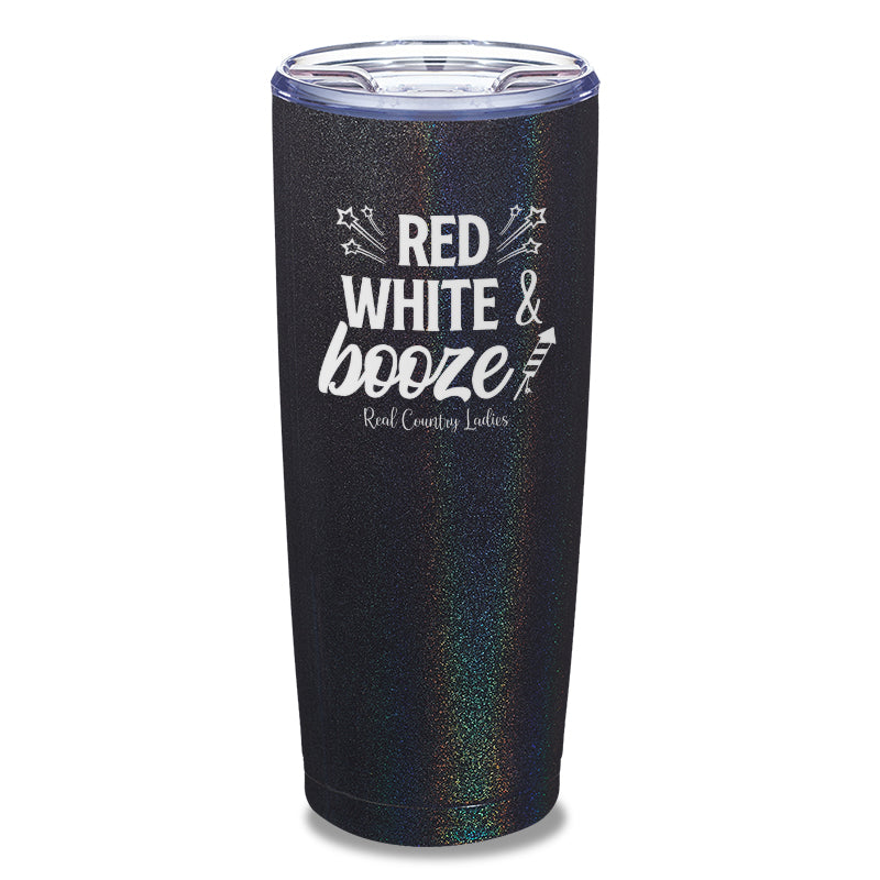 Red White And Booze Laser Etched Tumbler