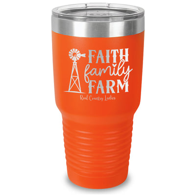 Faith Family Farm Laser Etched Tumbler