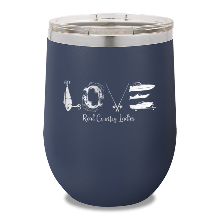 Fishing Love 12oz Stemless Wine Cup