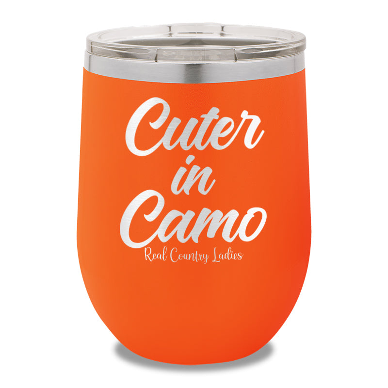 Cuter In Camo 12oz Stemless Wine Cup