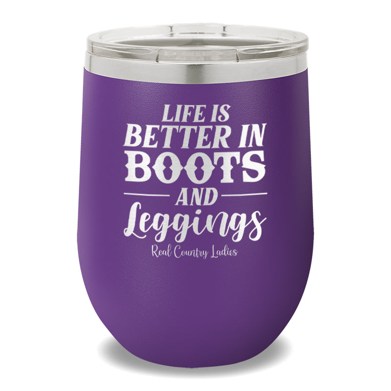 Life Is Better In Boots 12oz Stemless Wine Cup