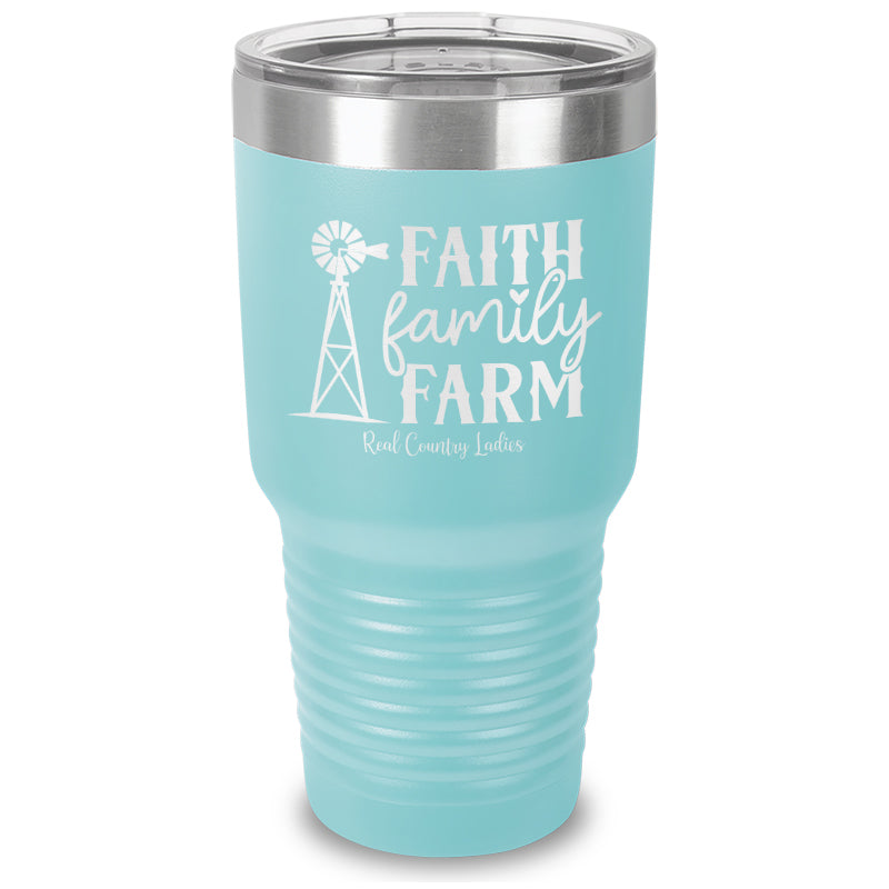 Faith Family Farm Laser Etched Tumbler