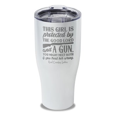 The Good Lord And A Gun Laser Etched Tumbler