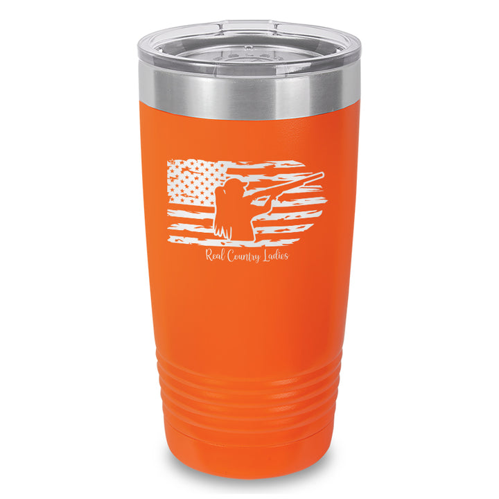 Shotgun USA Flag Laser Etched Tumbler