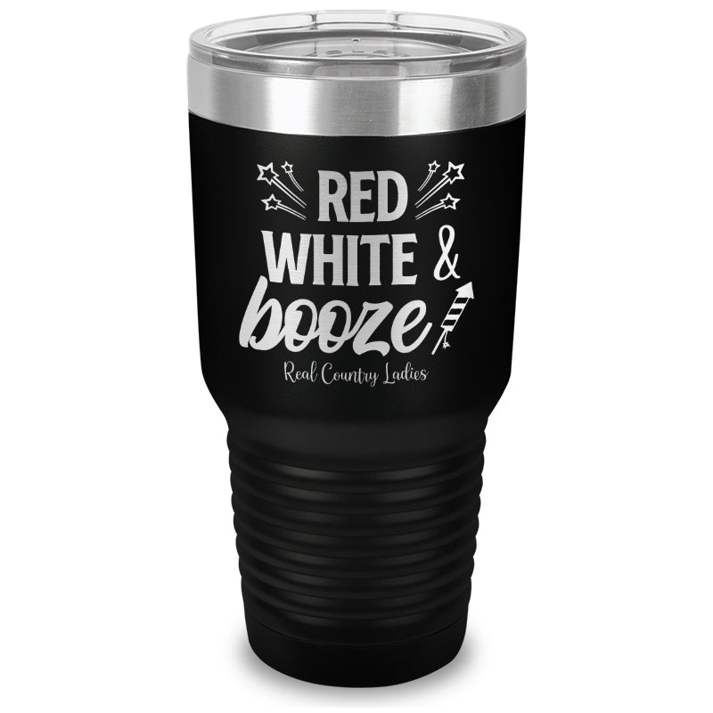 Red White And Booze Laser Etched Tumbler