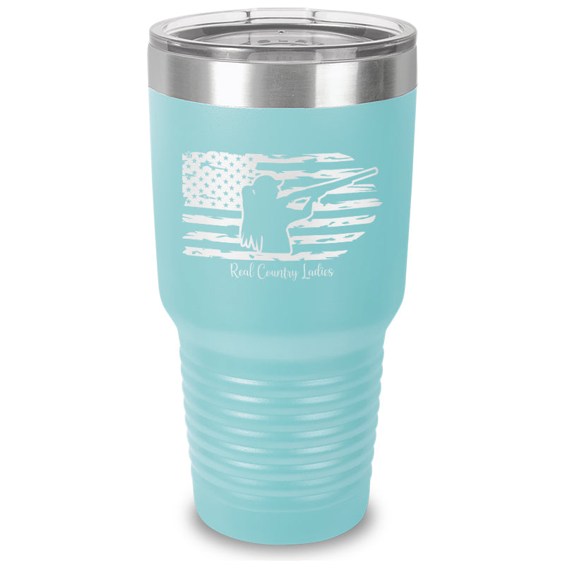 Shotgun USA Flag Laser Etched Tumbler