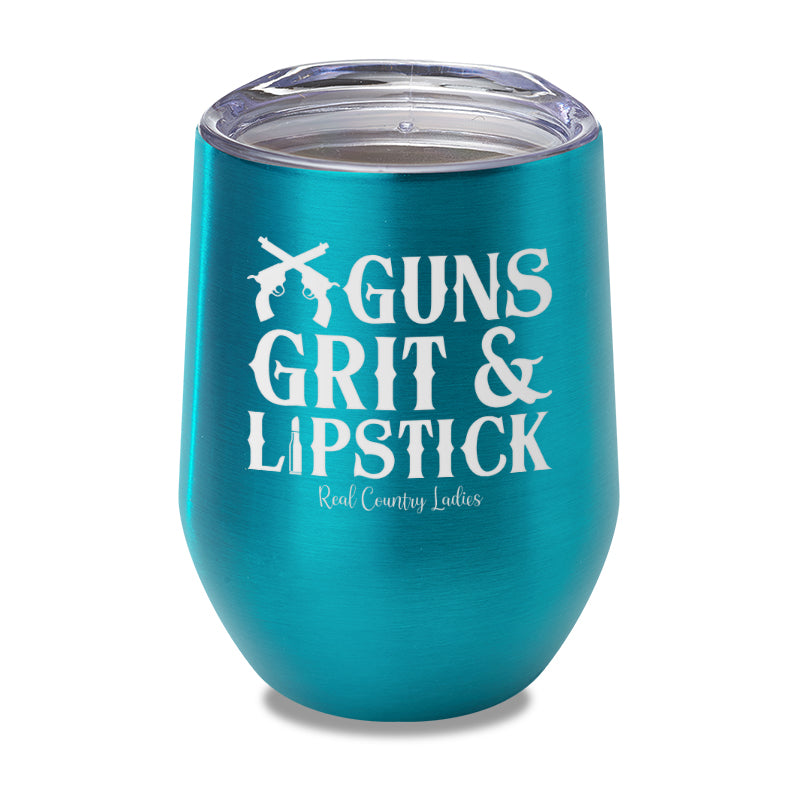 Guns Grit And Lipstick Laser Etched Tumbler