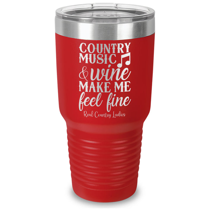 Country Music And Wine Laser Etched Tumbler