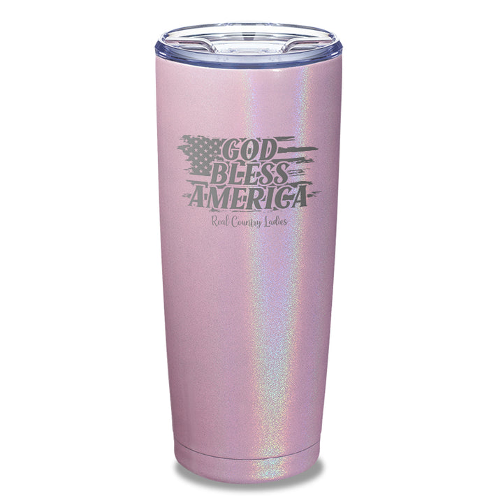 God Bless America Laser Etched Tumbler