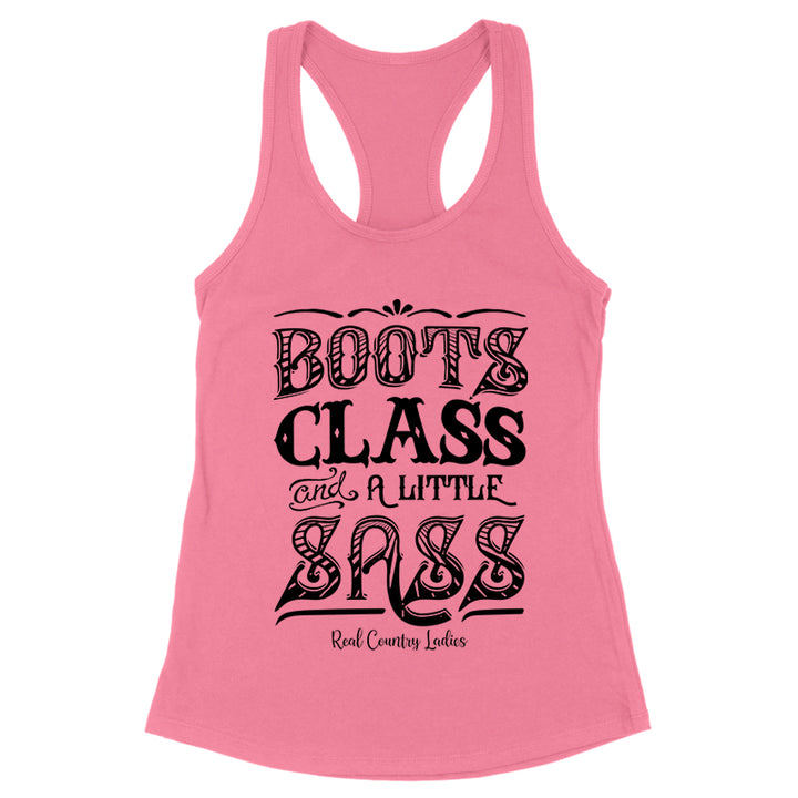 Boots Class And A Little Sass Black Print Front Apparel