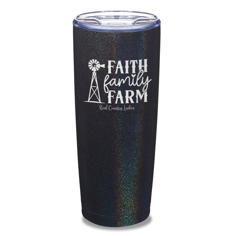 Faith Family Farm Laser Etched Tumbler