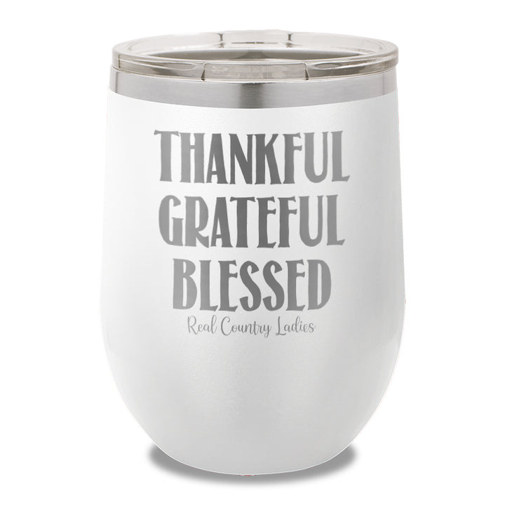 Thankful Grateful Blessed Stemless Wine Cup