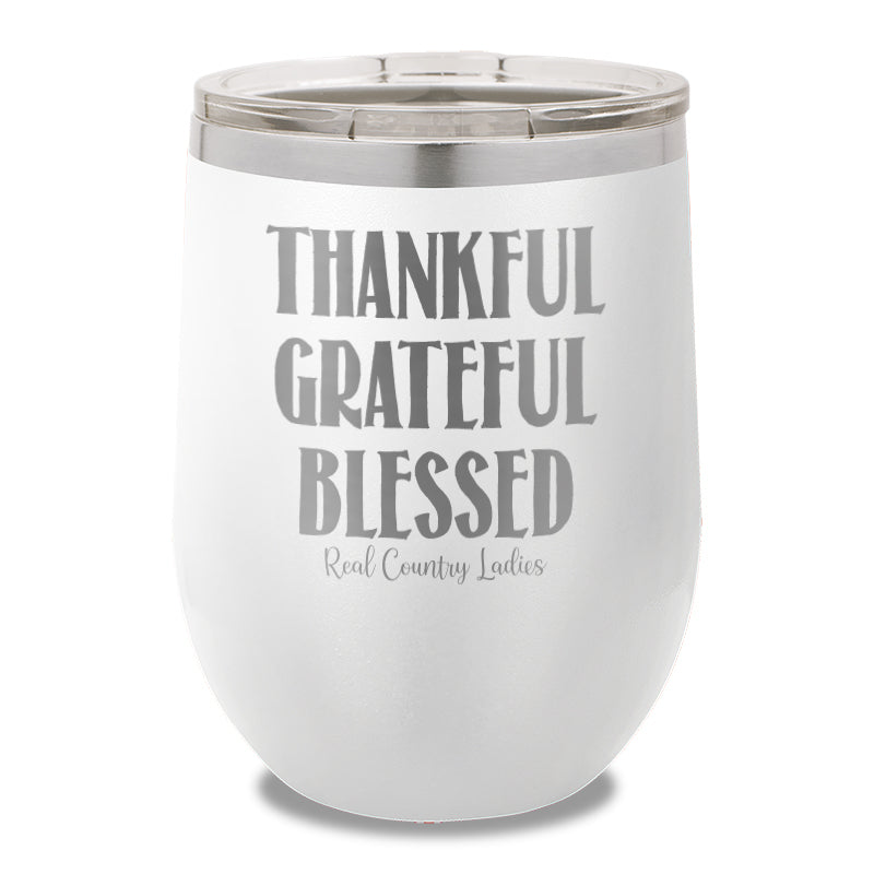 Thankful Grateful Blessed Stemless Wine Cup