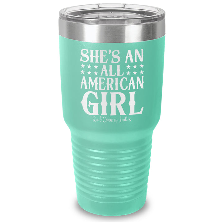 All American Girl Laser Etched Tumbler