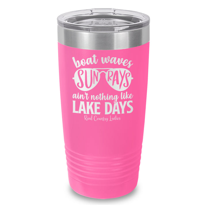 Boat Waves Sun Rays Laser Etched Tumbler