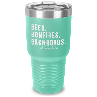 Beer Bonfires Backroads Laser Etched Tumbler