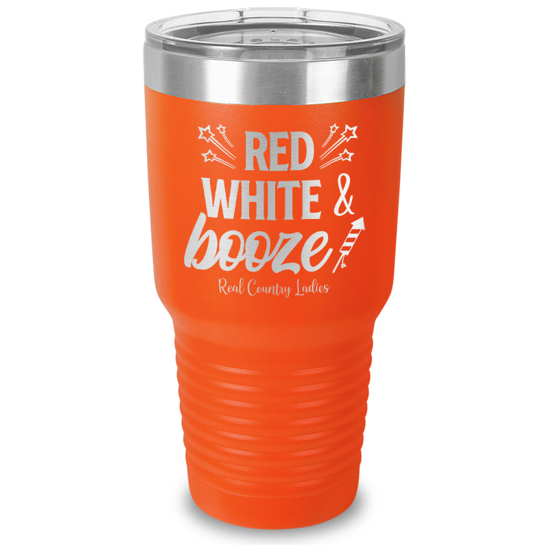 Red White And Booze Laser Etched Tumbler