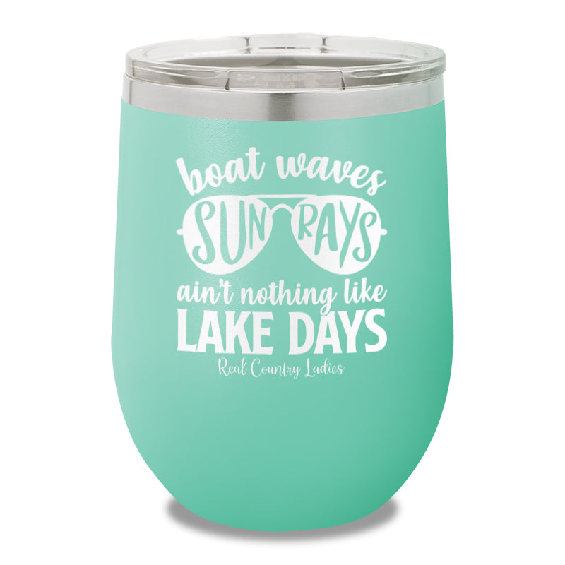 Boat Waves Sun Rays 12oz Stemless Wine Cup