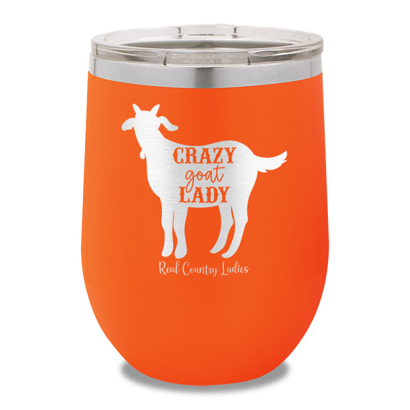 Crazy Goat Lady 12oz Stemless Wine Cup