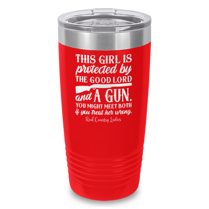 The Good Lord And A Gun Laser Etched Tumbler