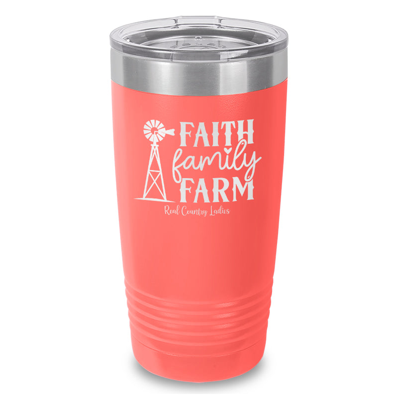 Faith Family Farm Laser Etched Tumbler