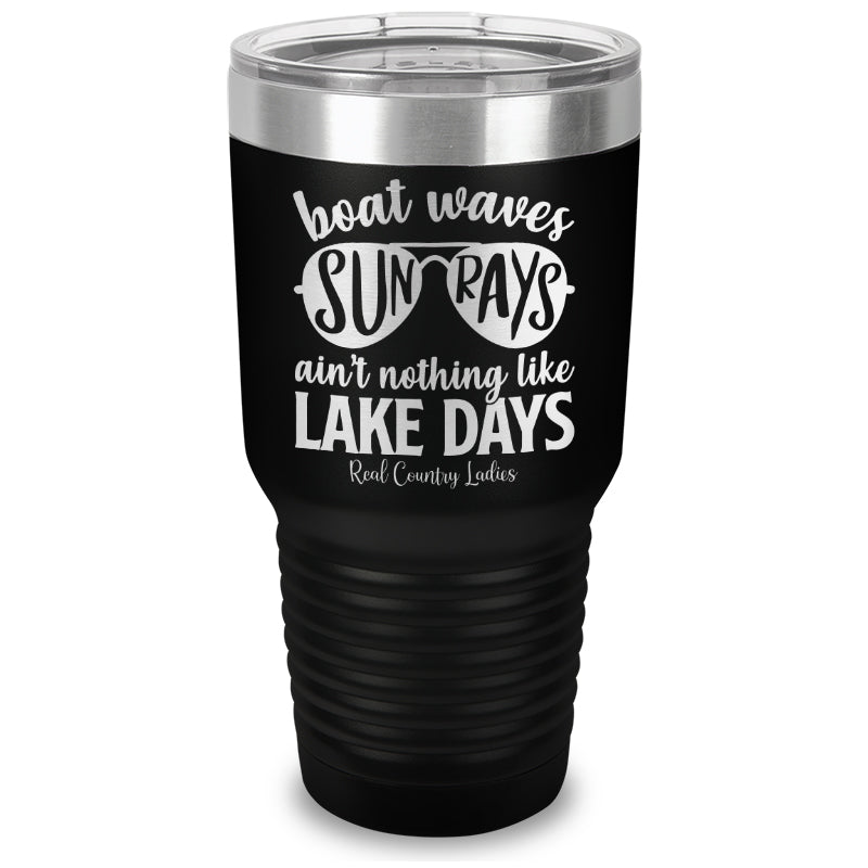 Boat Waves Sun Rays Laser Etched Tumbler