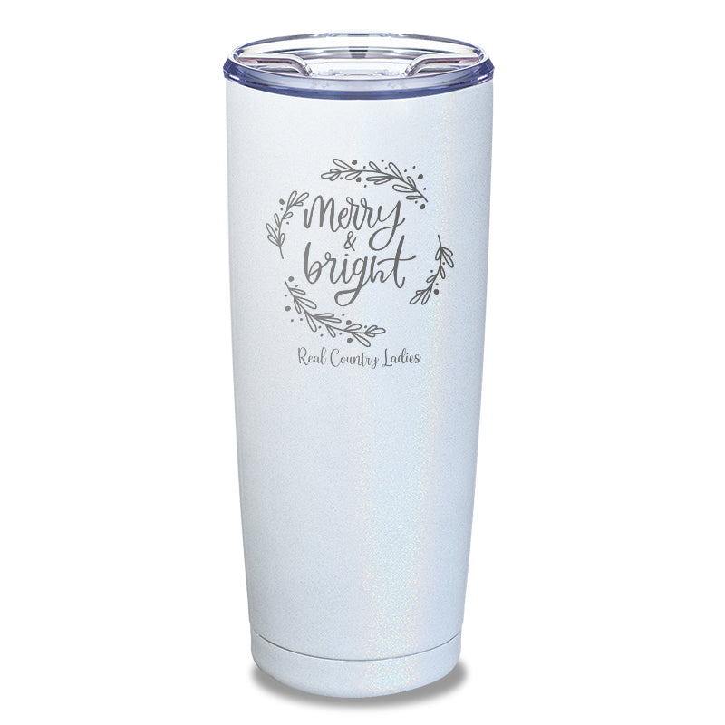 Merry And Bright Laser Etched Tumbler